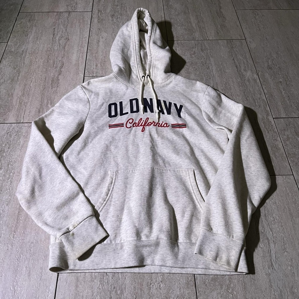 Old Navy Hoodie Womens Small Gray California Logo Fleece Pullover Sweatshirt